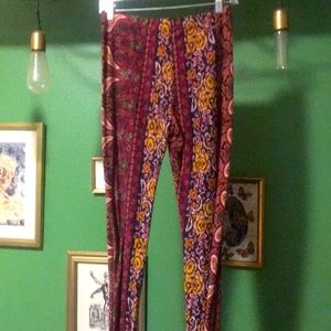 Boho burgundy paisley bellbottoms